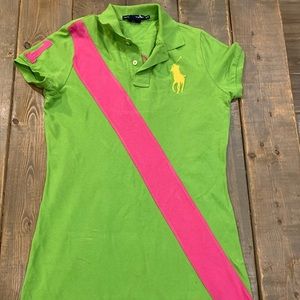 Ralph Lauren Pink & Green Polo Dress